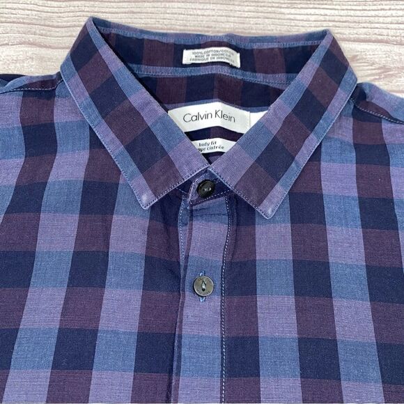 Calvin Klein bodyfit button down dress shirt sz lg - Picture 7 of 10
